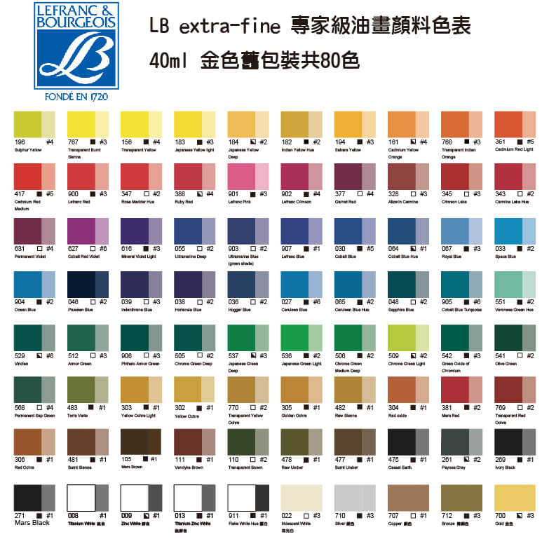 LB專家級油畫顏料(舊包裝)-40ml色表-790x790