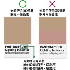 Pantone光源指示卡說明 D65 D50