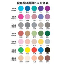 變色龍酒精麥克筆色表-5入組_Chameleon marker